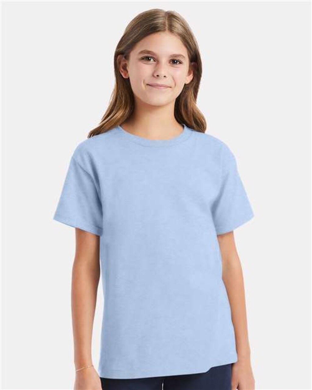 Hanes Essential-T Youth Crewneck Short Sleeve T-Shirt for School, Casual & Team Wear